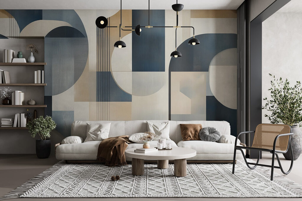 Барвистий витвір мистецтва з вигнутими формами