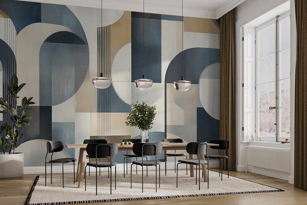 Барвистий витвір мистецтва з вигнутими формами