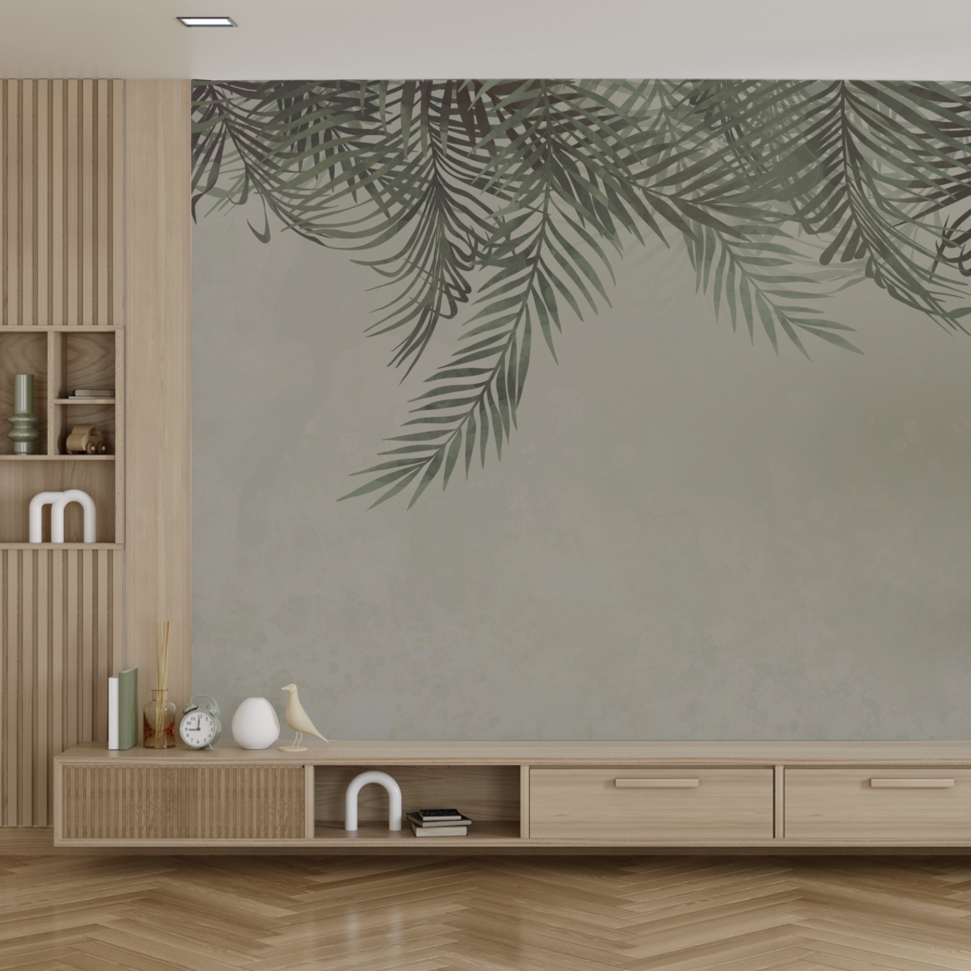 Зелень обрамляє м'яке тло Зелень обрамляє м'яке тло