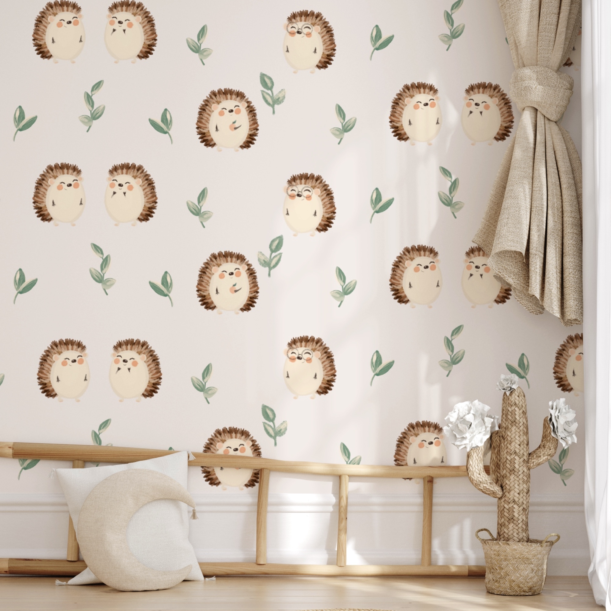 Візерунок їжачків та листя Візерунок їжачків та листя