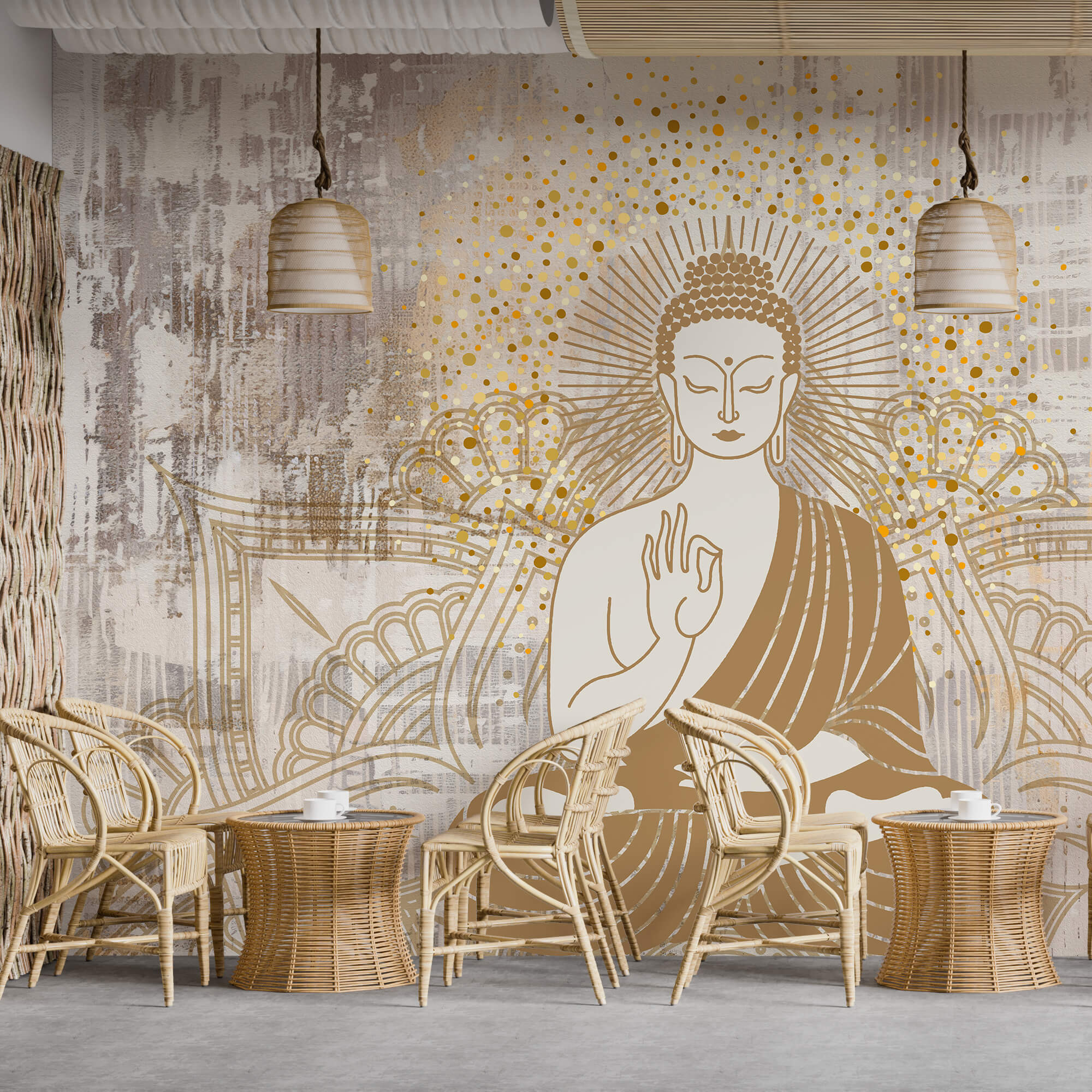 Картина із зображенням людини, що сидить у позі лотоса Картина із зображенням людини, що сидить у позі лотоса