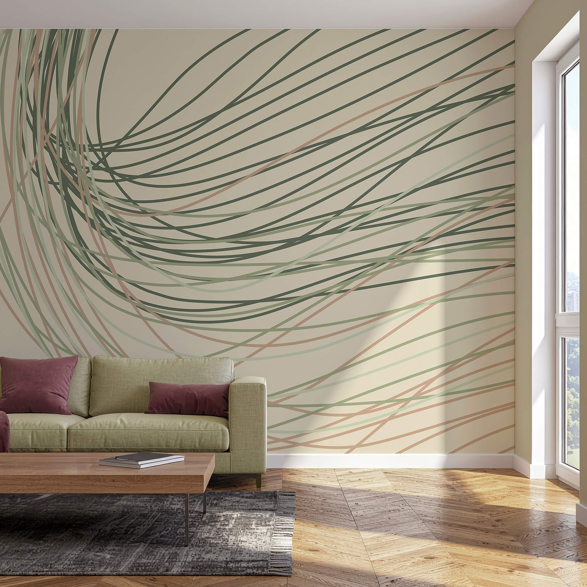 Плавні лінії в м'яких пастельних тонах