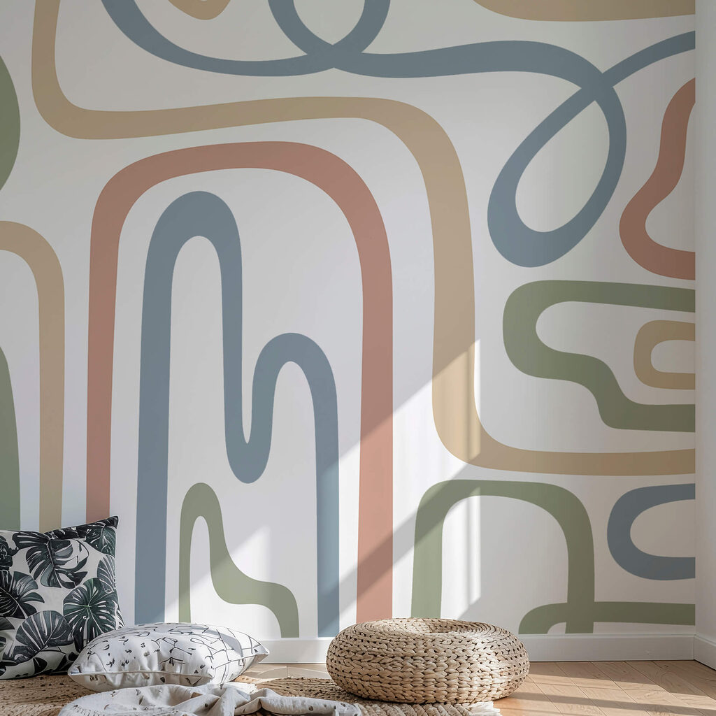 Кольорові лінії на білому тлі