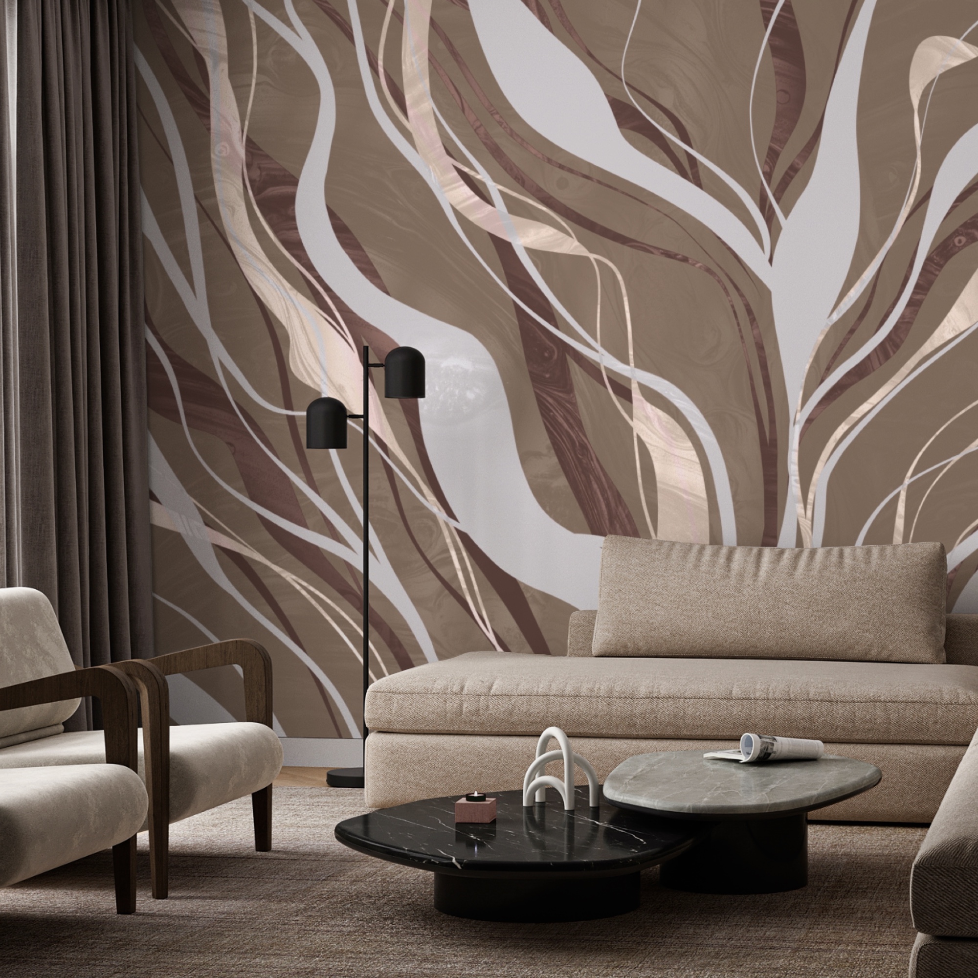 Коричневі та білі вихори