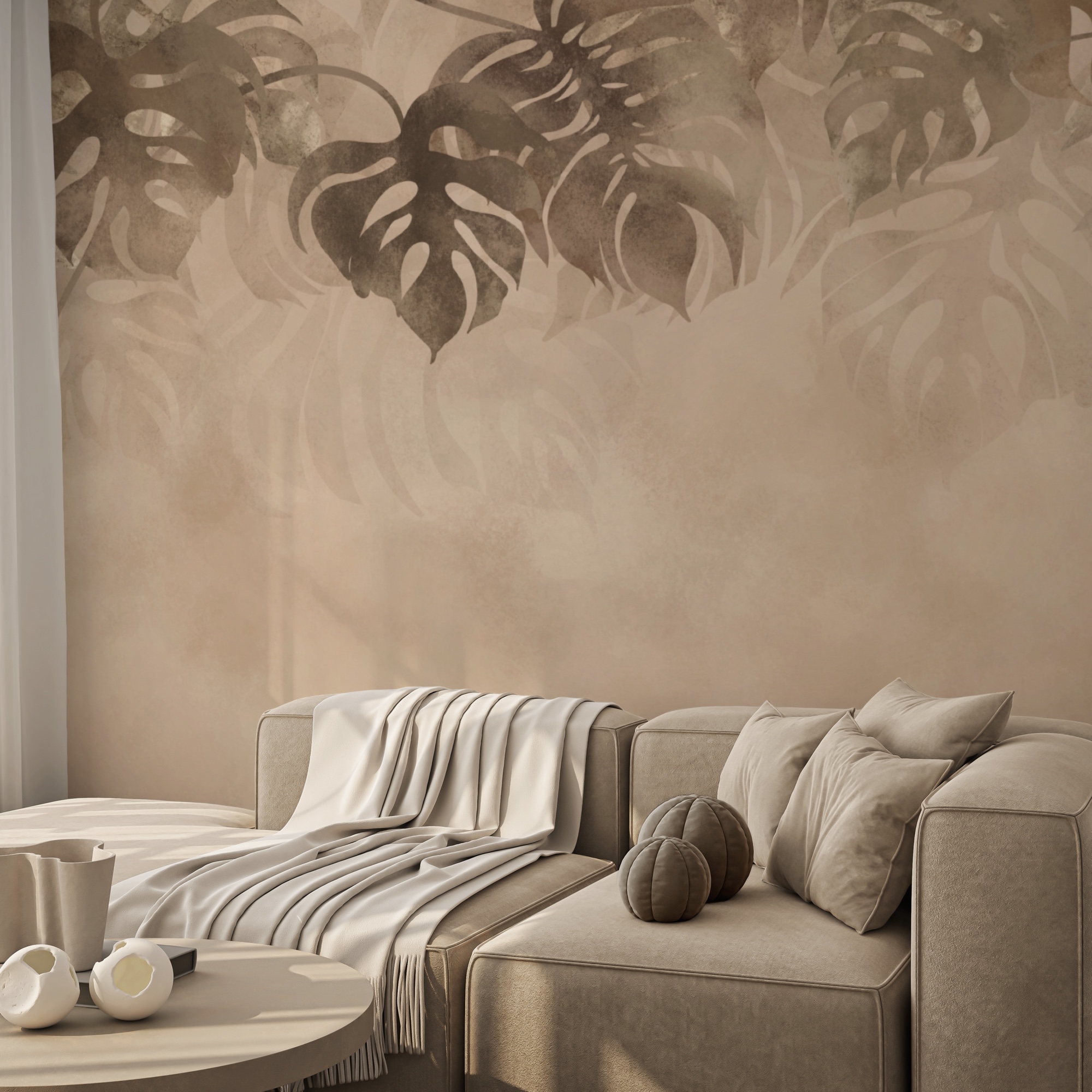 Елегантне листя на м'якому тлі