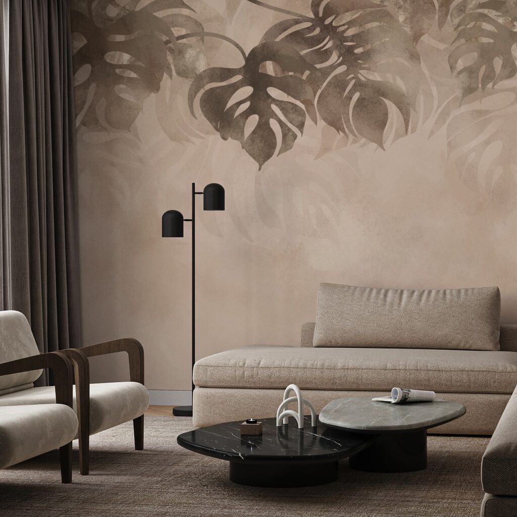 Елегантне листя на м'якому тлі