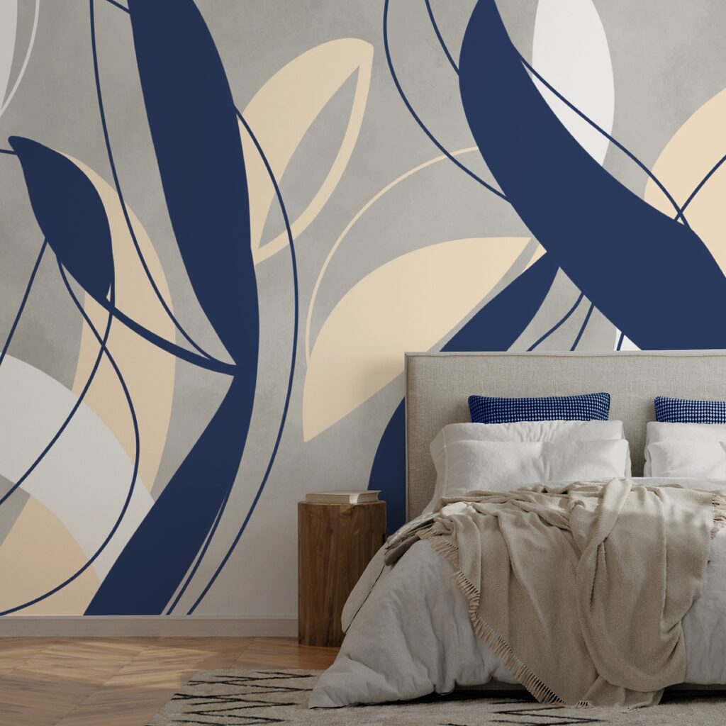 Синьо-білі вихори на сірому тлі