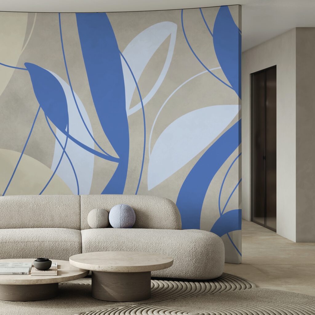 Синьо-білі вихори на сірому тлі