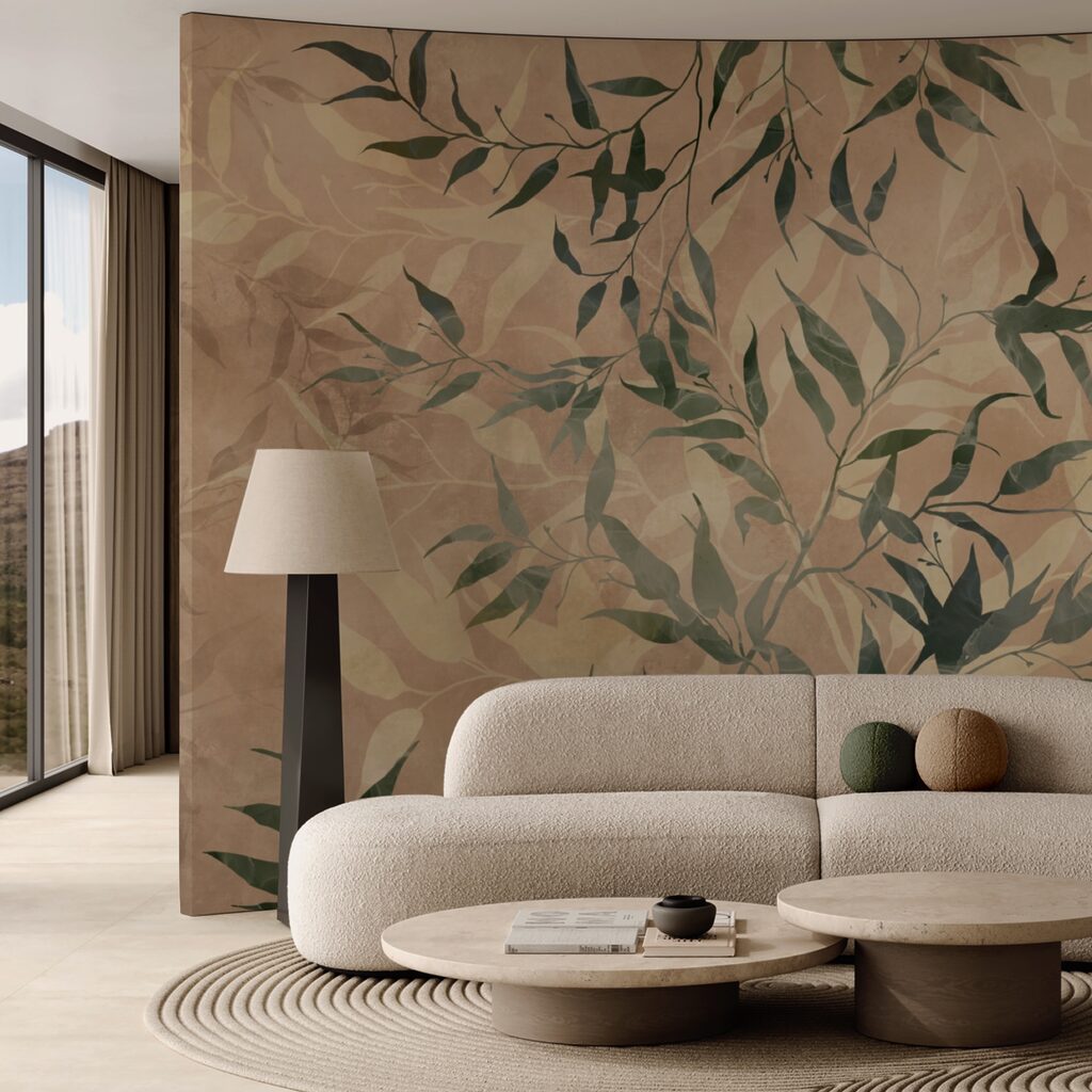 Натуральне листя на фактурному тлі