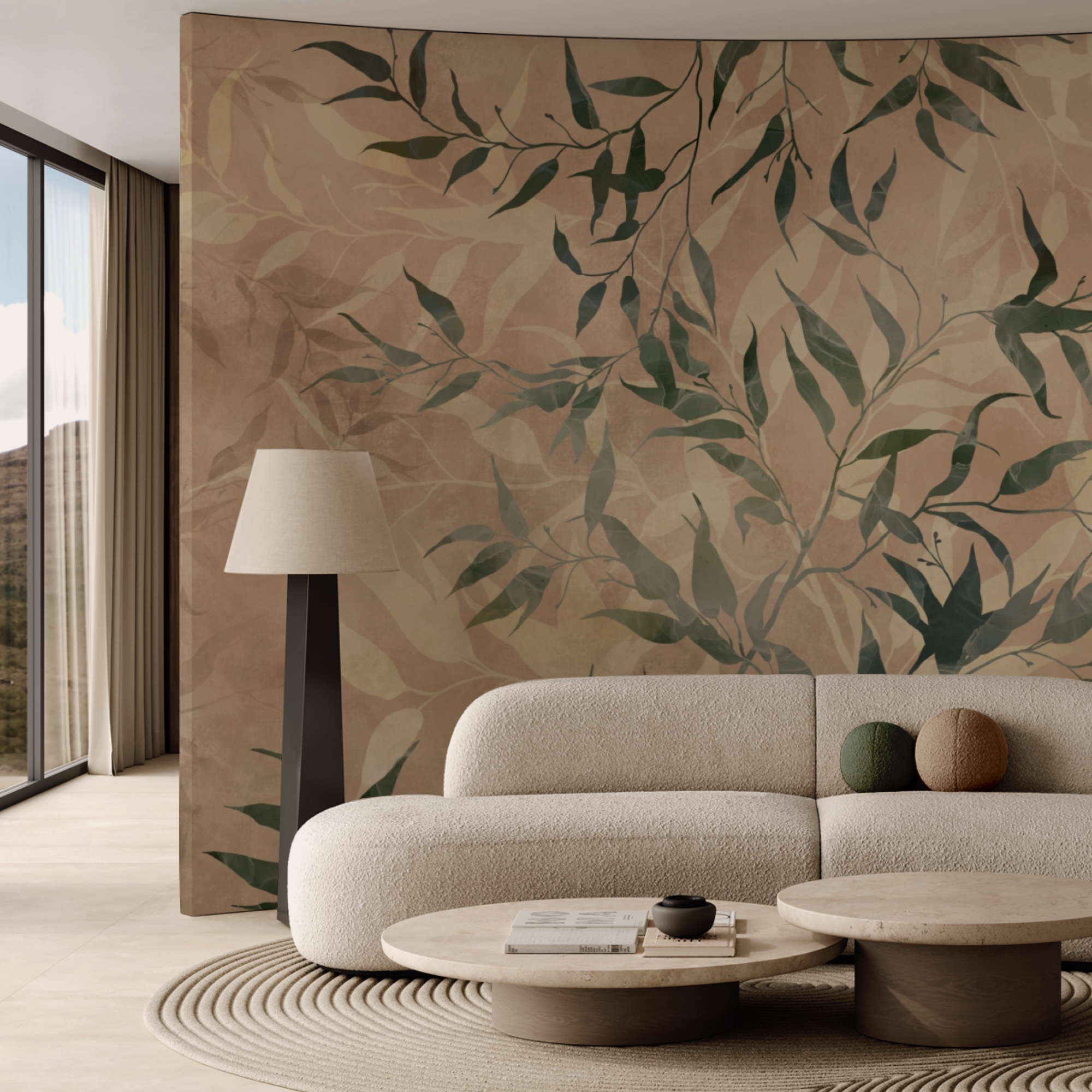 Натуральне листя на фактурному тлі