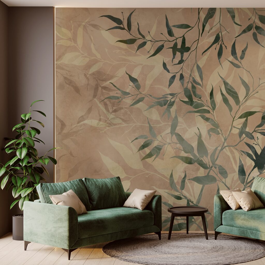 Натуральне листя на фактурному тлі