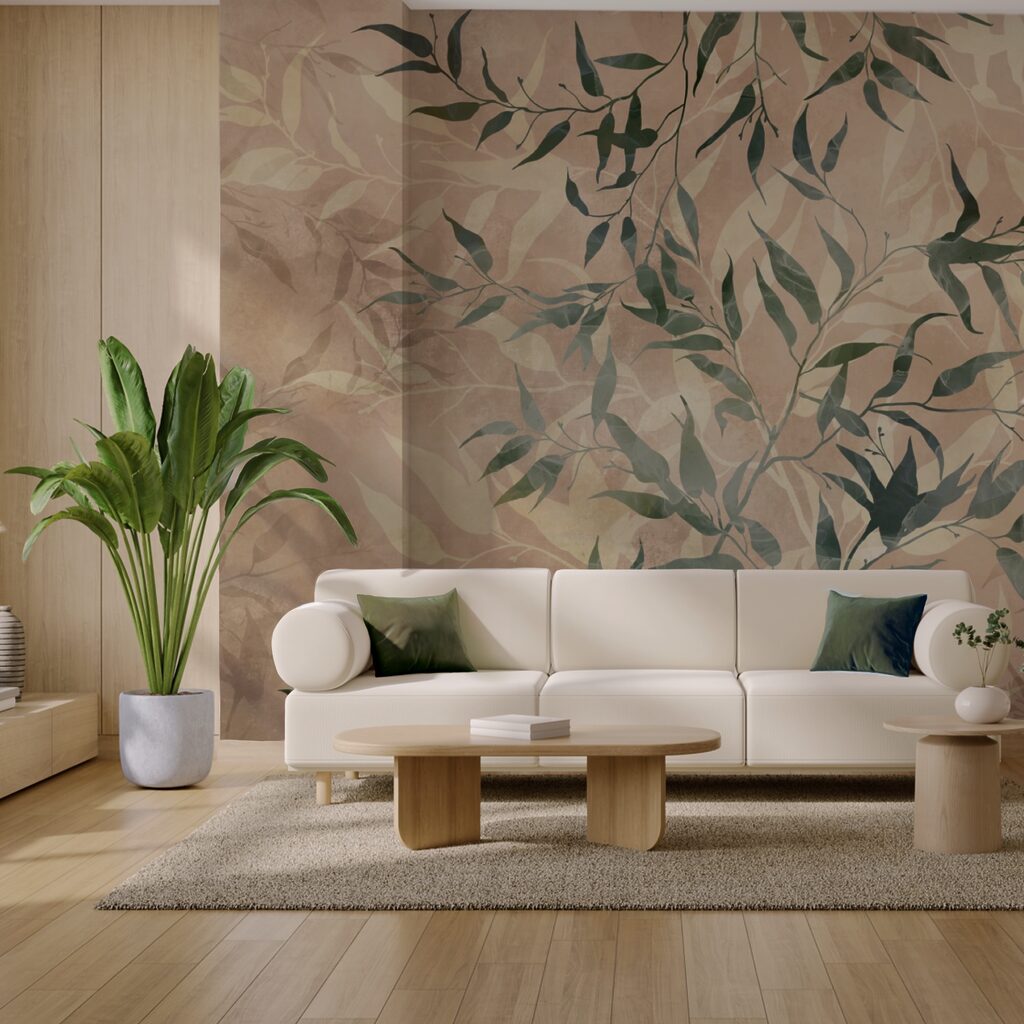 Натуральне листя на фактурному тлі