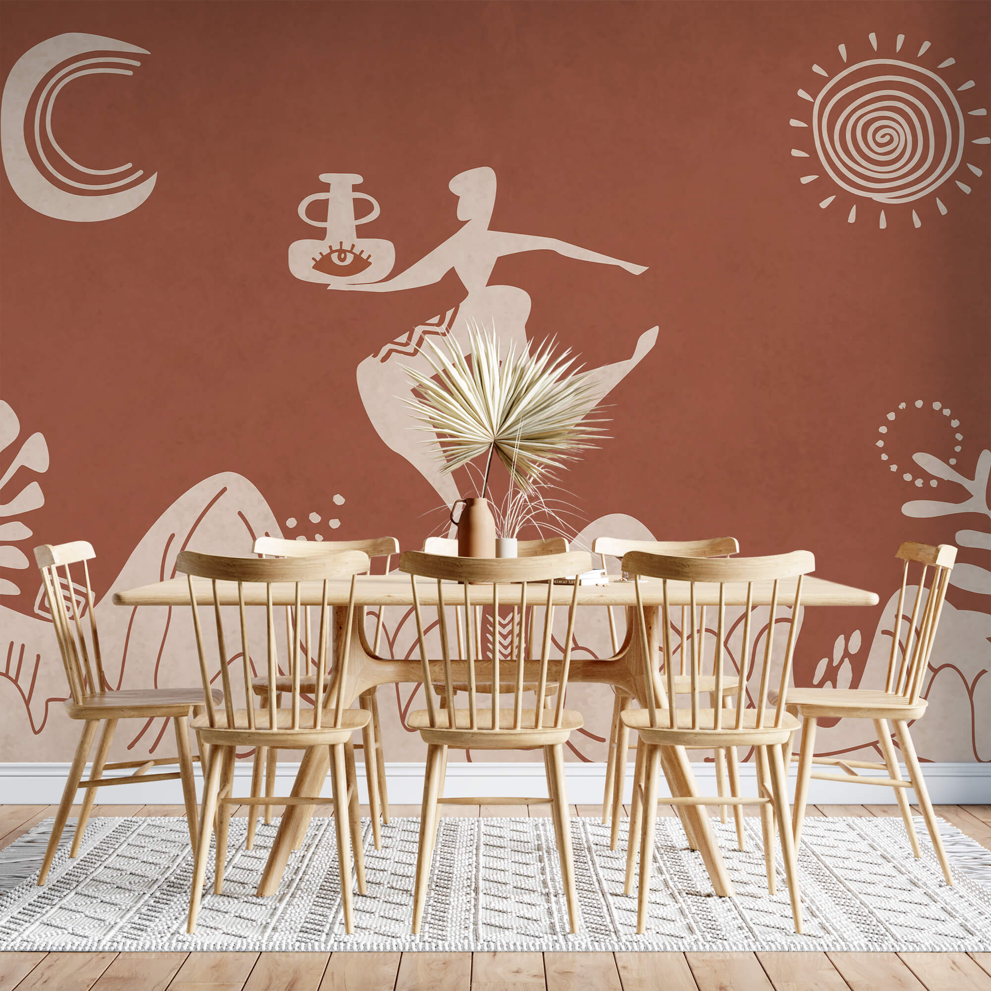 Малюнок чоловіка з горщиком і горщика на горі