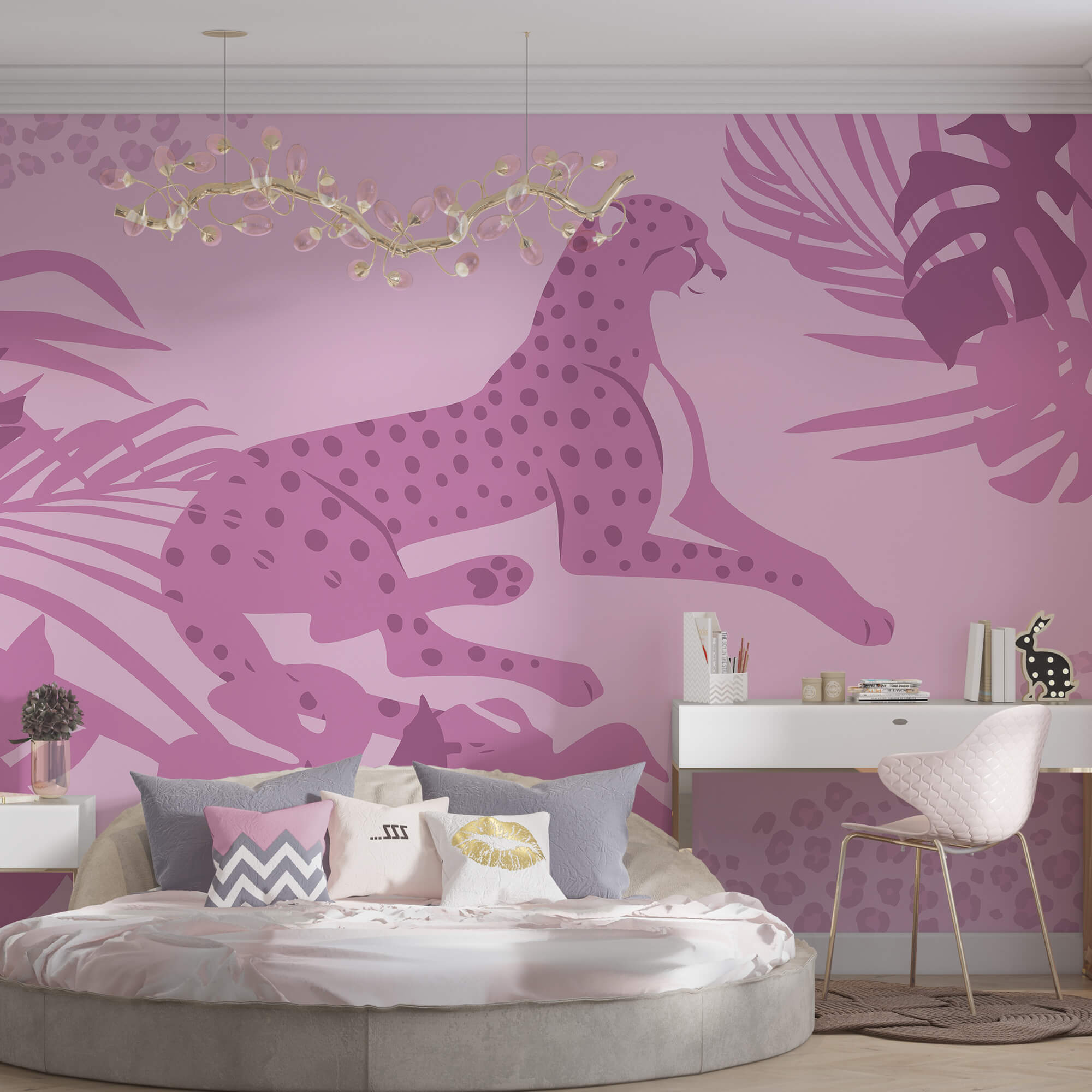 Фіолетовий гепард з рожевими плямами