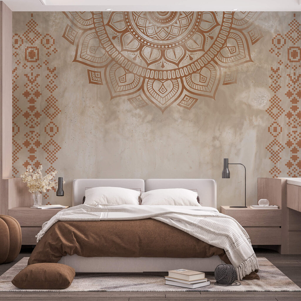 Біло-коричнева мандала