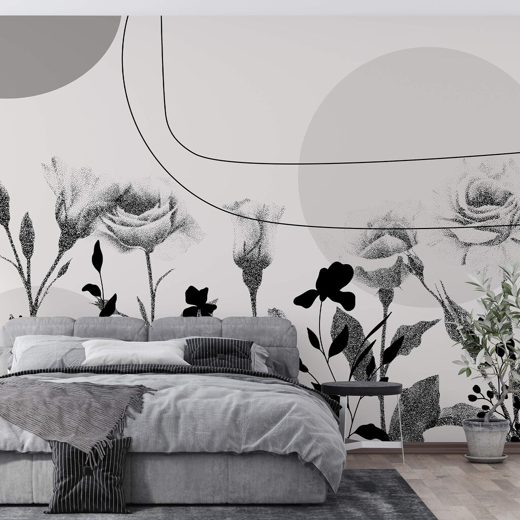 Чорно-біле зображення квітів