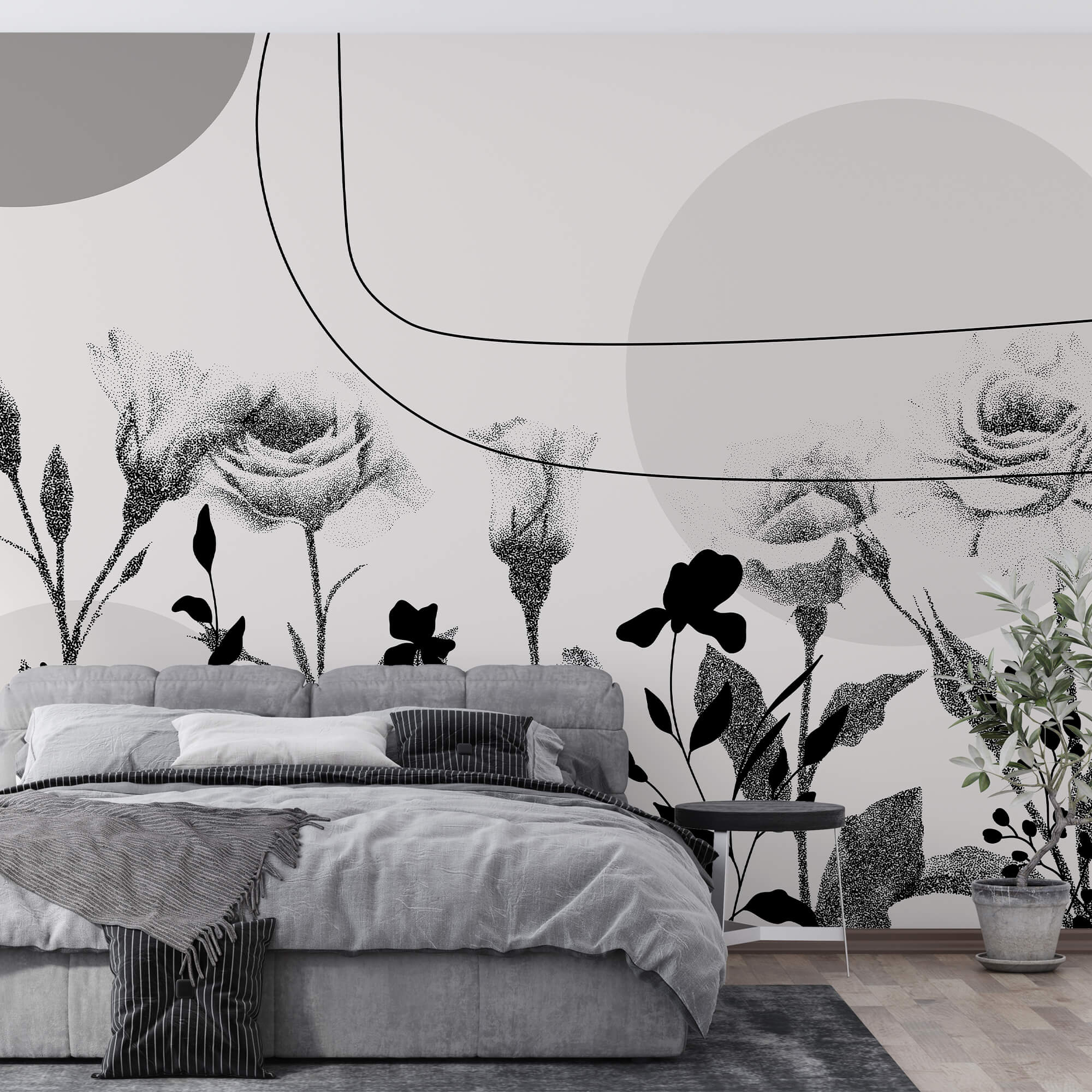 Чорно-біле зображення квітів