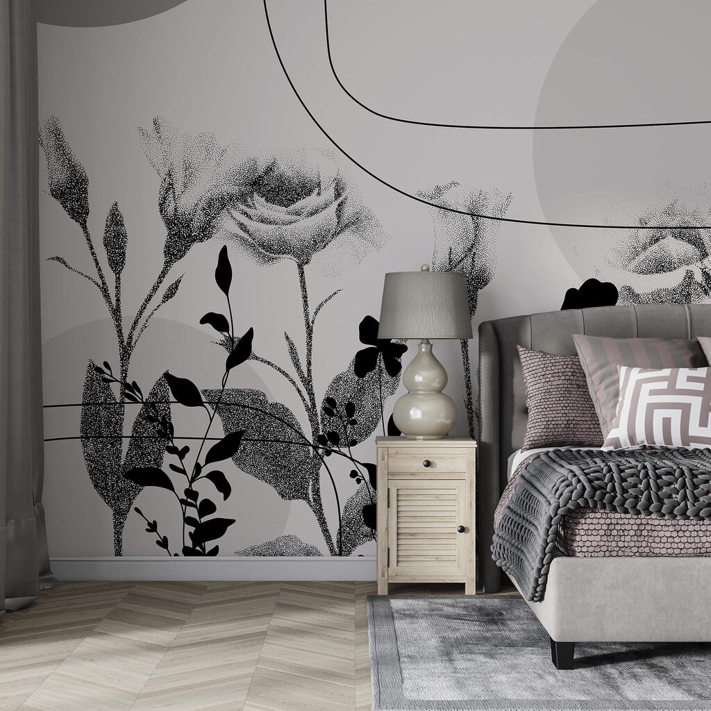 Чорно-біле зображення квітів