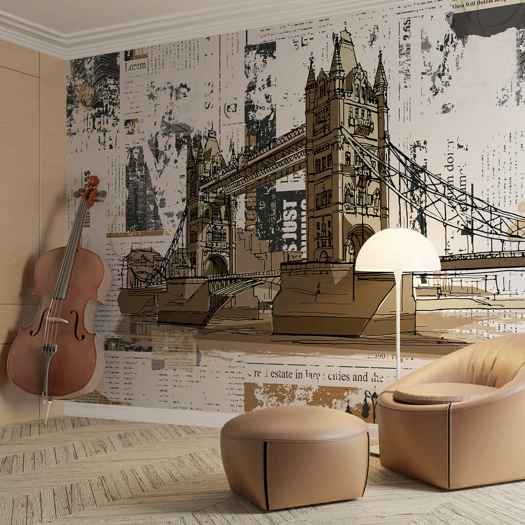 Малюнок мосту через річку