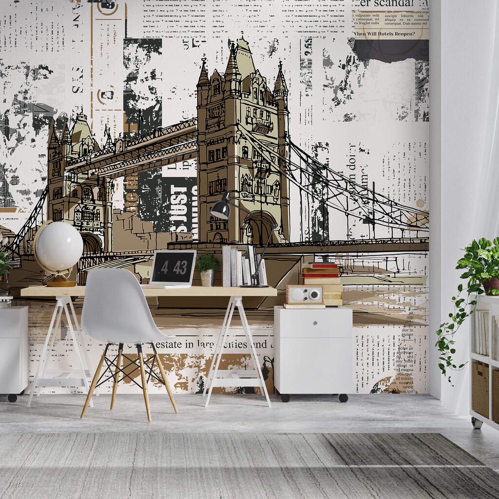 Малюнок мосту через річку