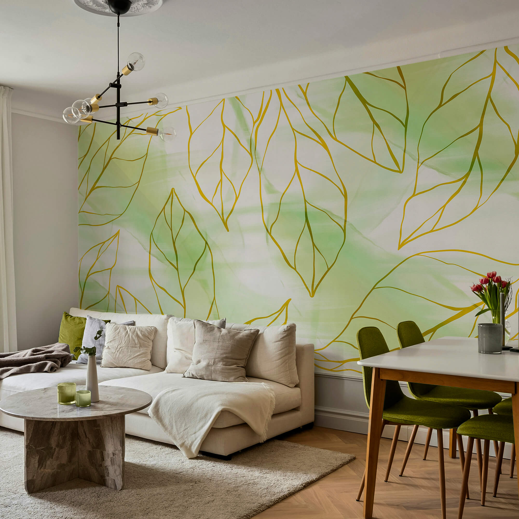 Візерунок листя на білій поверхні