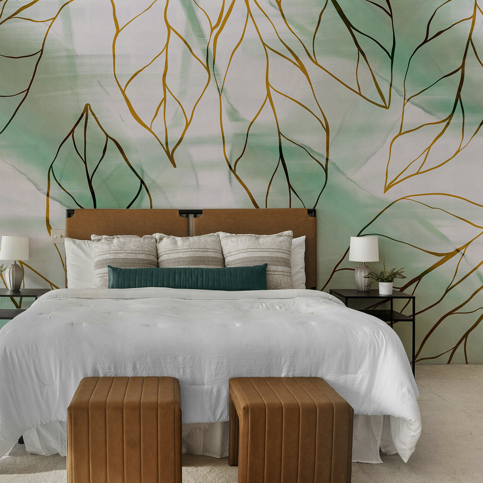 Візерунок листя на тканині