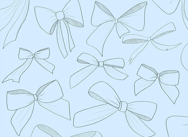 Pattern of bows on a blue background Pattern of bows on a blue background