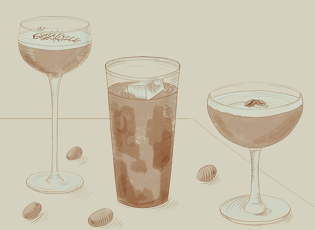 Group of glasses of drinks Group of glasses of drinks