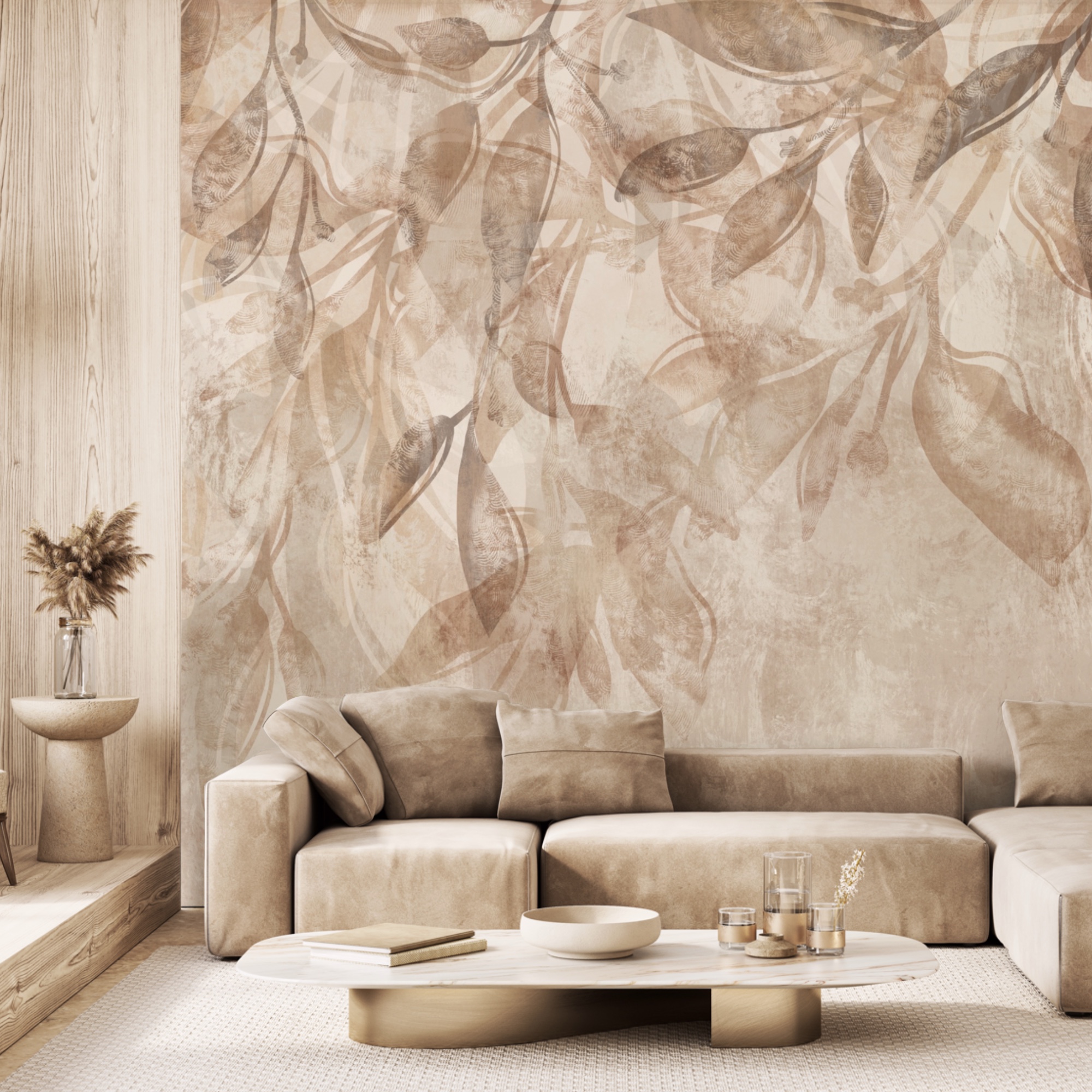 Ніжне листя в м'яких тонах