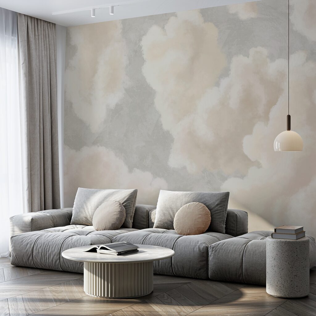 М'які хмаринки пливуть у безтурботному небі М'які хмаринки пливуть у безтурботному небі