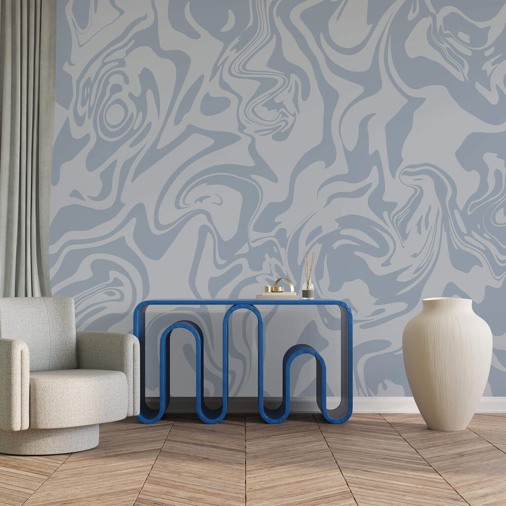 Хвилі м'яких блакитних тонів, що клубочаться