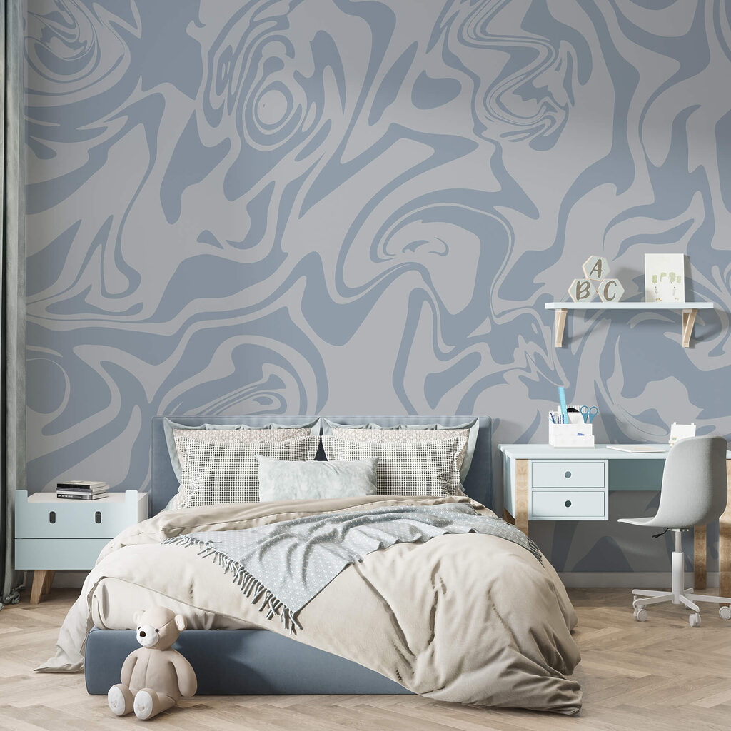 Хвилі м'яких блакитних тонів, що клубочаться