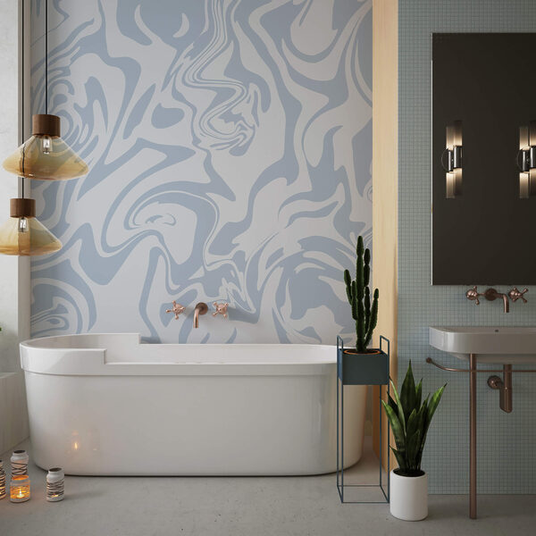 Хвилі м'яких блакитних тонів, що клубочаться