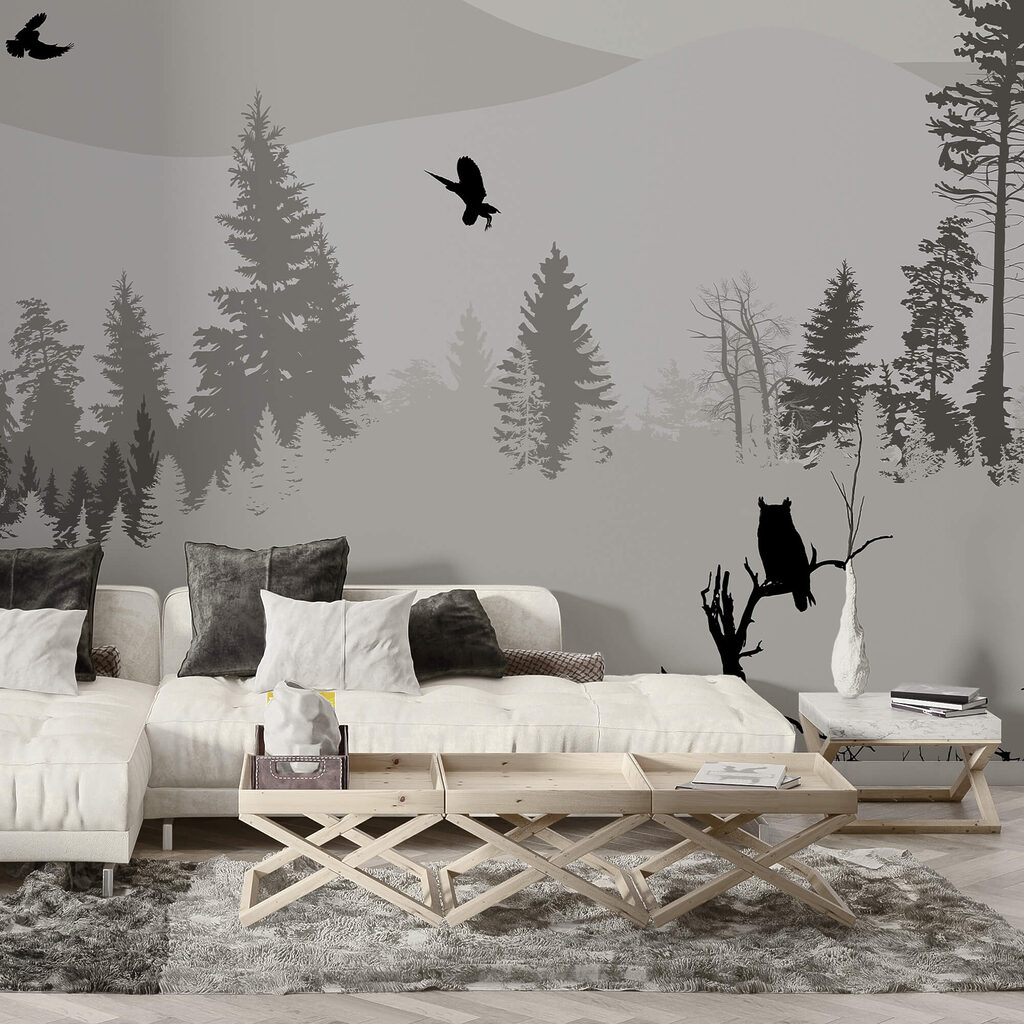 Птахи летять над засніженою горою Птахи летять над засніженою горою