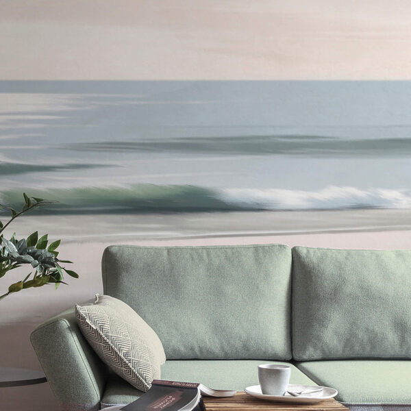 Пляж з хвилями і піском