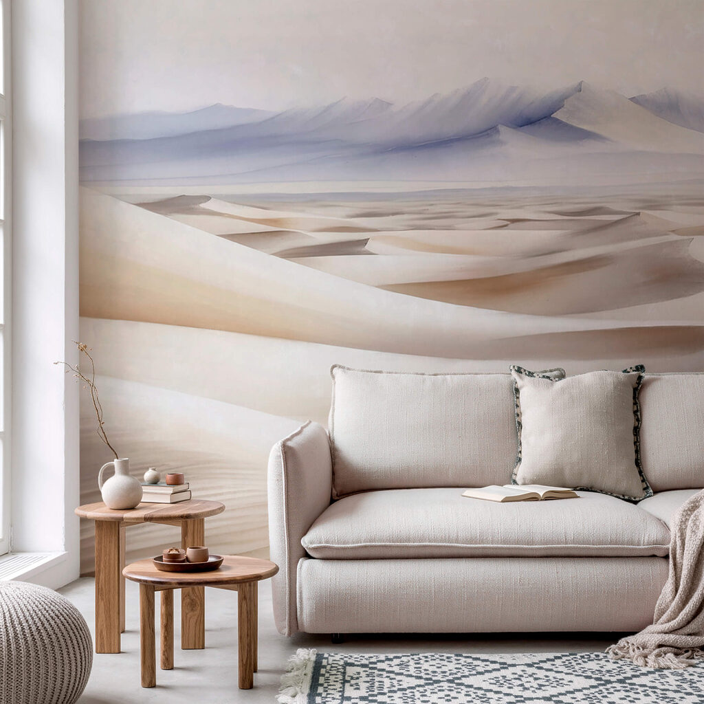 Пустельний пейзаж з горами на задньому плані