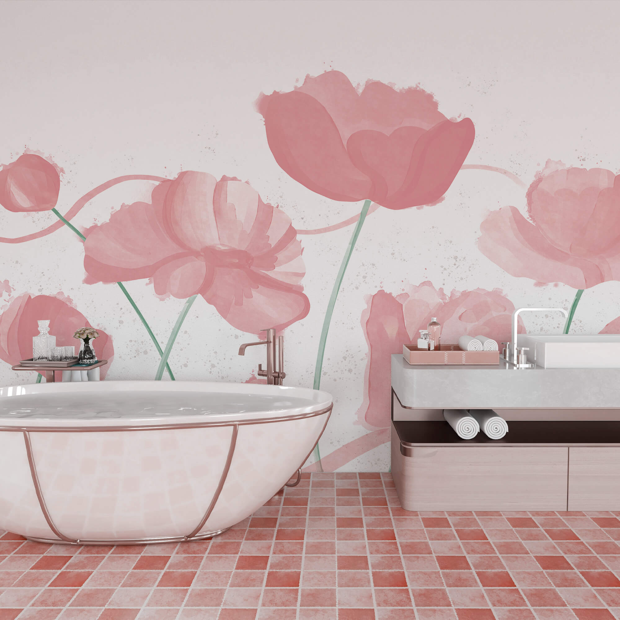 М'які рожеві квіти в ніжній русі