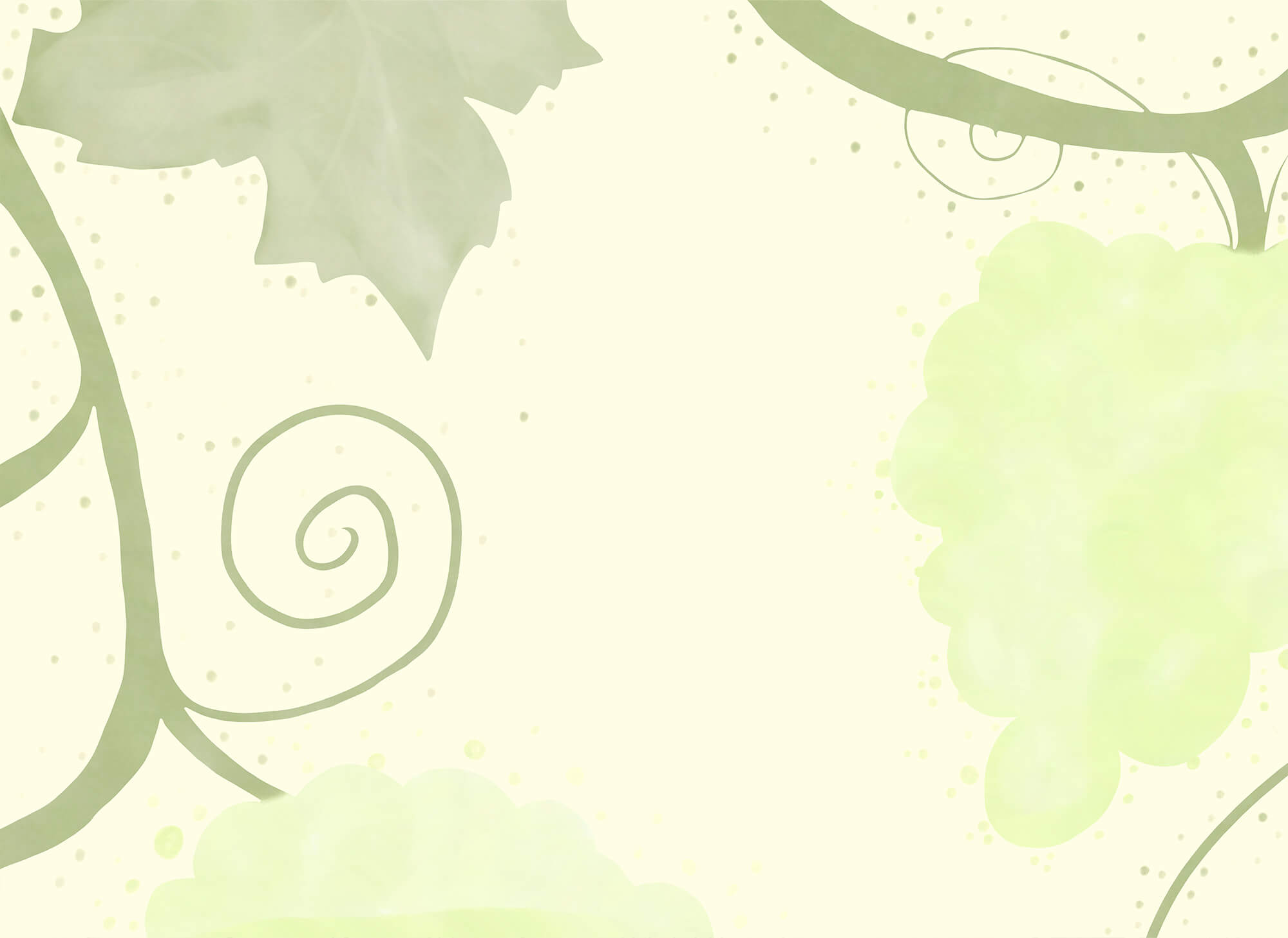 Green leaves and swirls on a white background