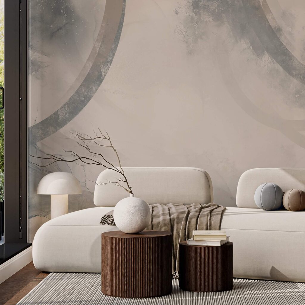 Білий і сірий фон з чорно-білими колами