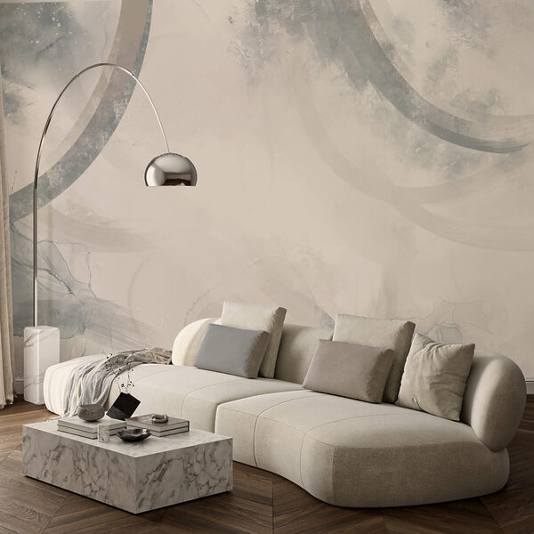 Білий і сірий фон з чорно-білими колами