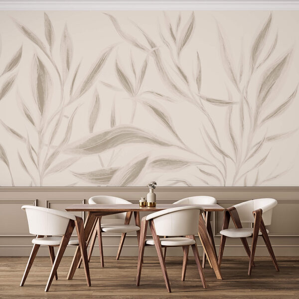 Ніжні листя на м'якому тлі