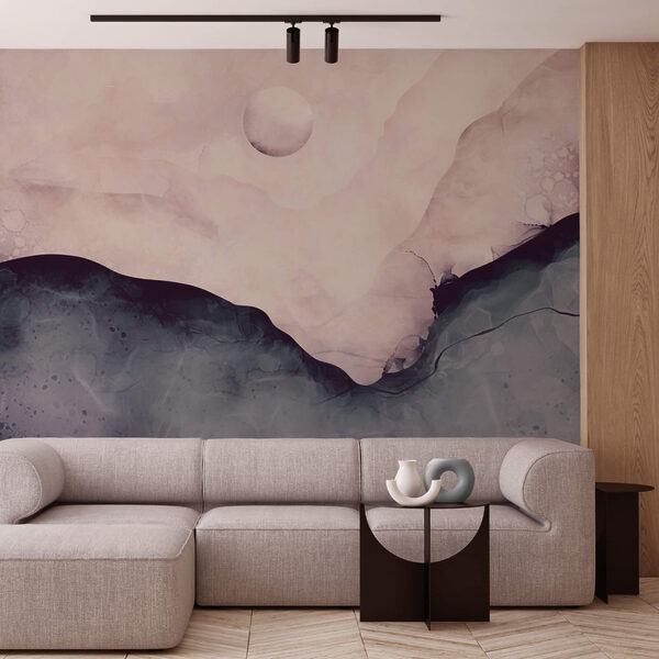 Картина гори з місяцем