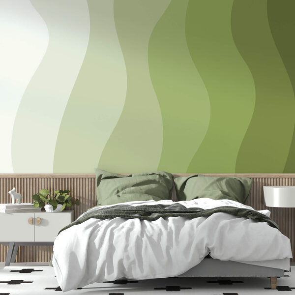 Зелені та білі хвилясті лінії