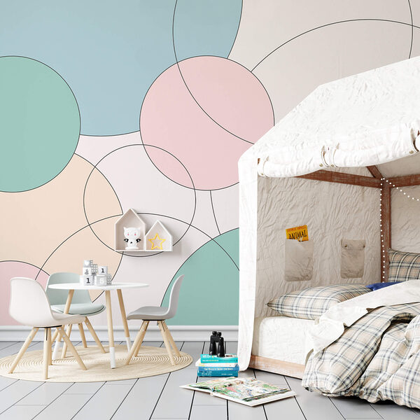 Фотошпалери Фотошпалери Візерунок з кіл і листя (Артикул: t00373v1)