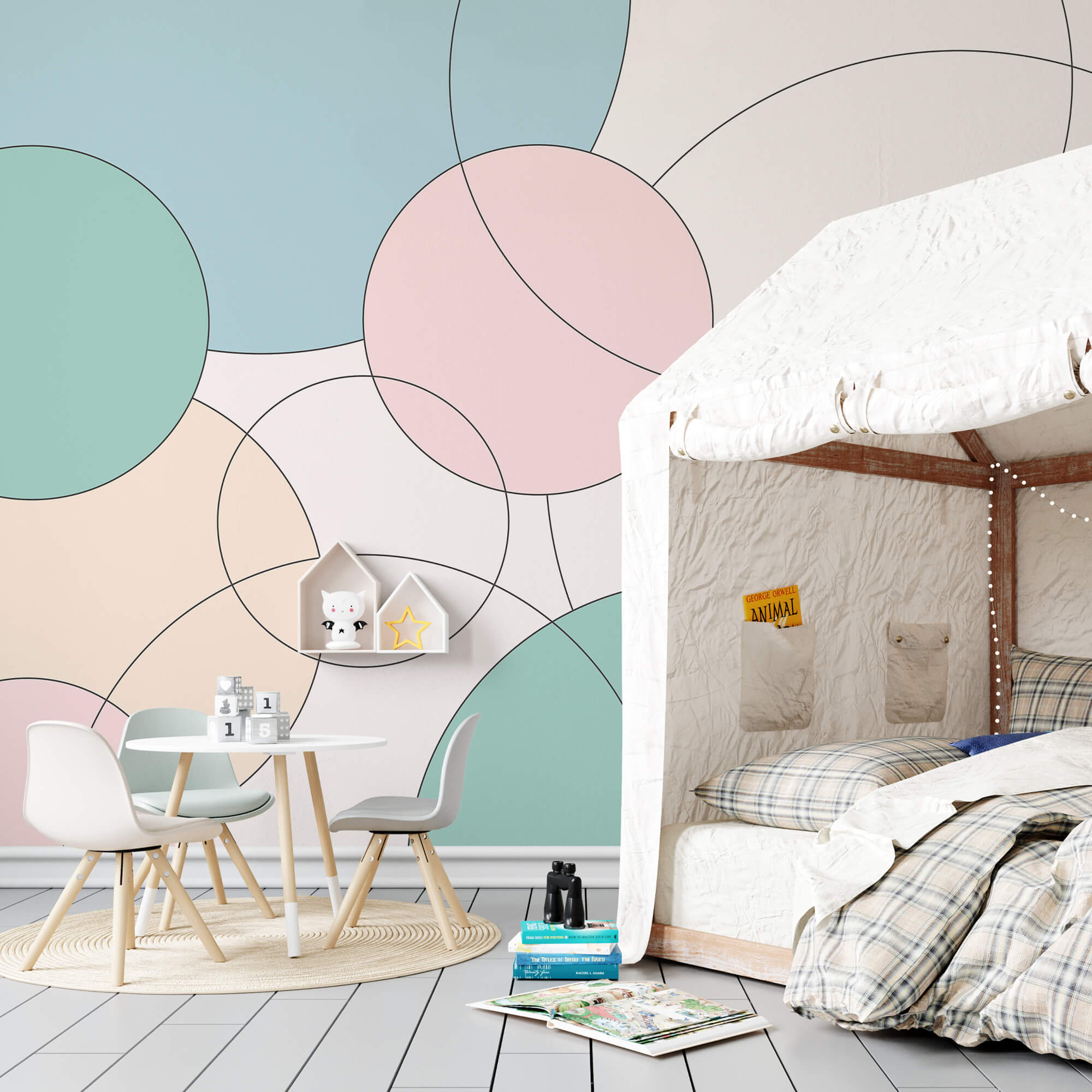 Візерунок з кіл і листя