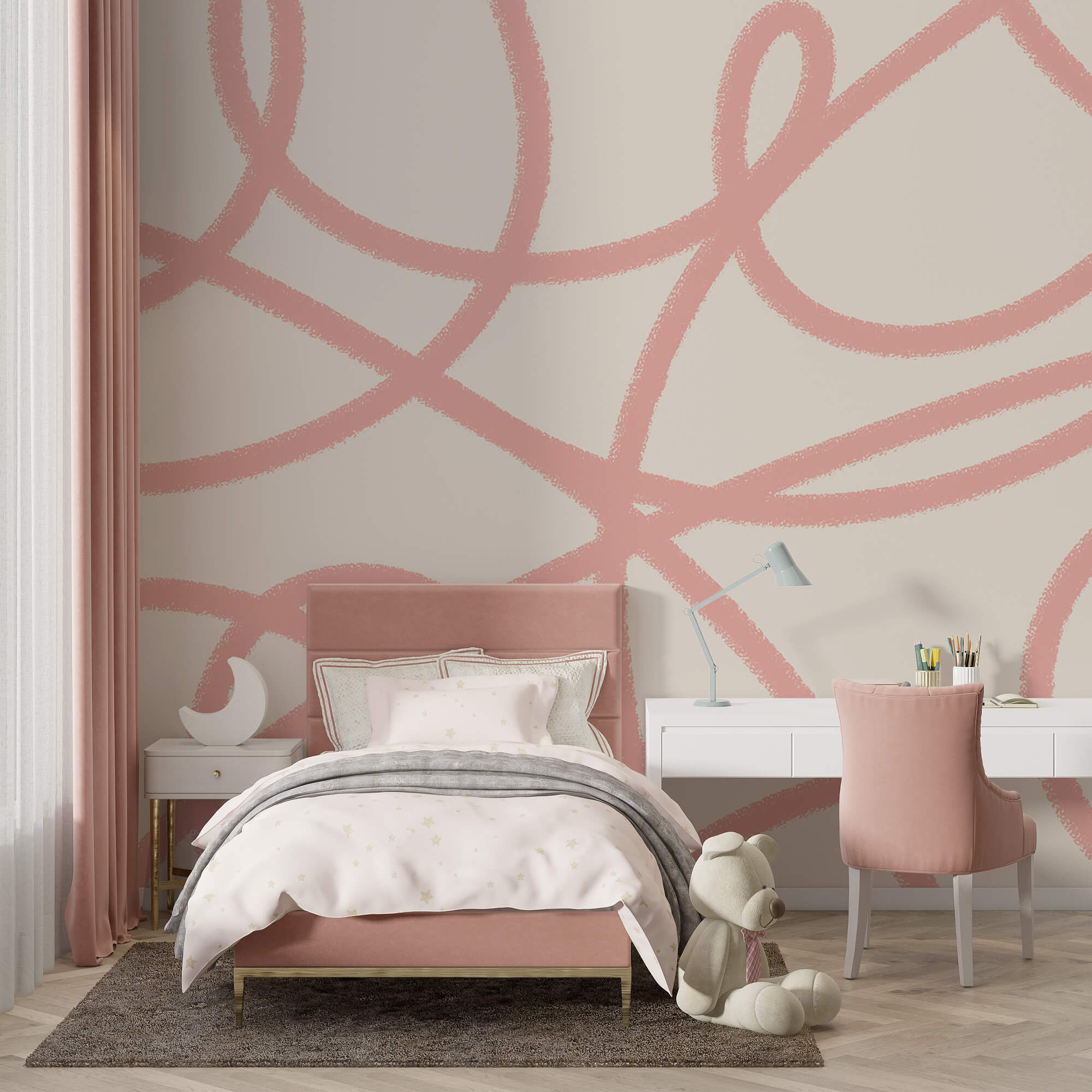 Рожеві лінії на білому тлі