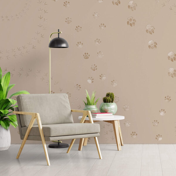 Візерунок відбитків лап і птахів