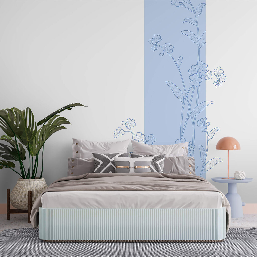 Малюнок синьо-білих квітів Малюнок синьо-білих квітів