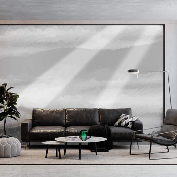 Графічне зображення хмар і сонячних променів у відтінках сірого Графічне зображення хмар і сонячних променів у відтінках сірого