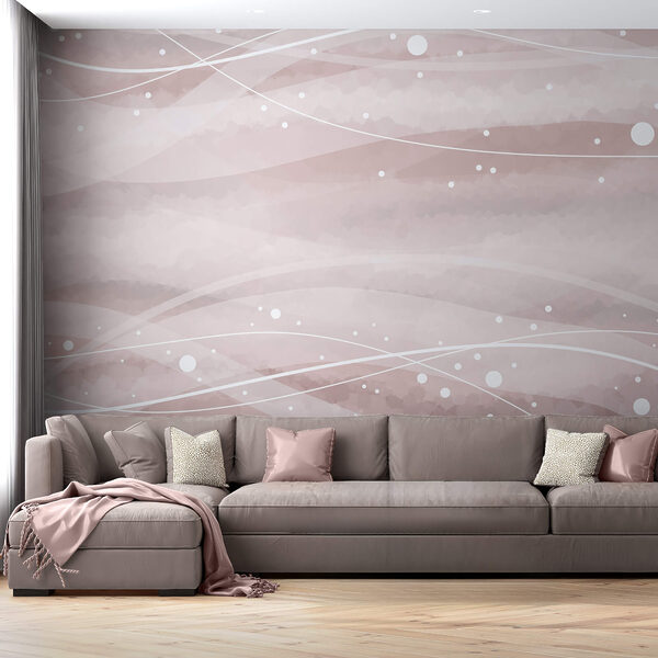 Фотошпалери Білі лінії та крапки на рожевому тлі (Артикул: t00417) Фотошпалери Фотошпалери Білі лінії та крапки на рожевому тлі (Артикул: t00417)